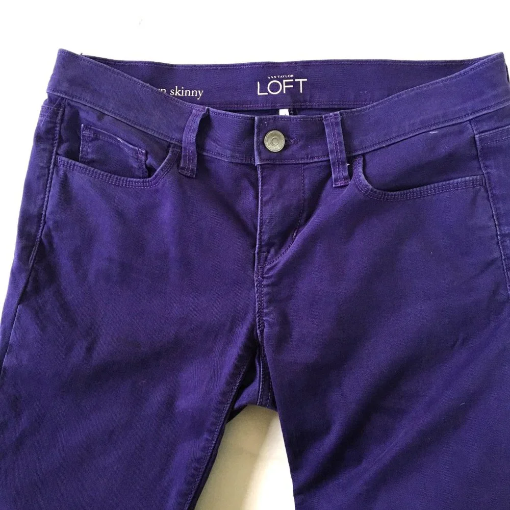 LOFT Modern Skinny Jeans, Plum Purple, Size 25/OP - Picture 2 of 7